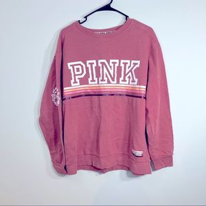 Victorias Secret Pink Campus Pullover Crew Soft Begonia